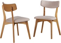 Abrielle Dining Chairs  2-Pcs  Beige/Oak