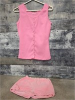 Vintage pink top and shorts size unknown