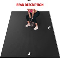 $80  6x4ft Exercise Mat  7mm Thick  Non-Slip  Blac