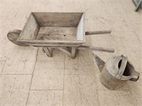 Small Decorative Wheelbarrow and Watering Can