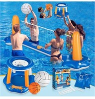Pool Volleyball Set & Basketball Hoop - 125''