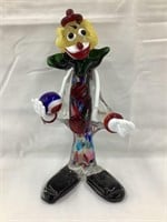 Murano Art Glass Clown, 9 3/4”T