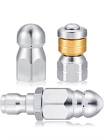 3 Pieces Sewer Jetter Nozzle Rotating Button Nose