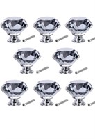 12PCS Dresser Knobs, 30MM Diamond Crystal Glass