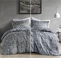 Comfort Spaces King Duvet Cover Set - Grey