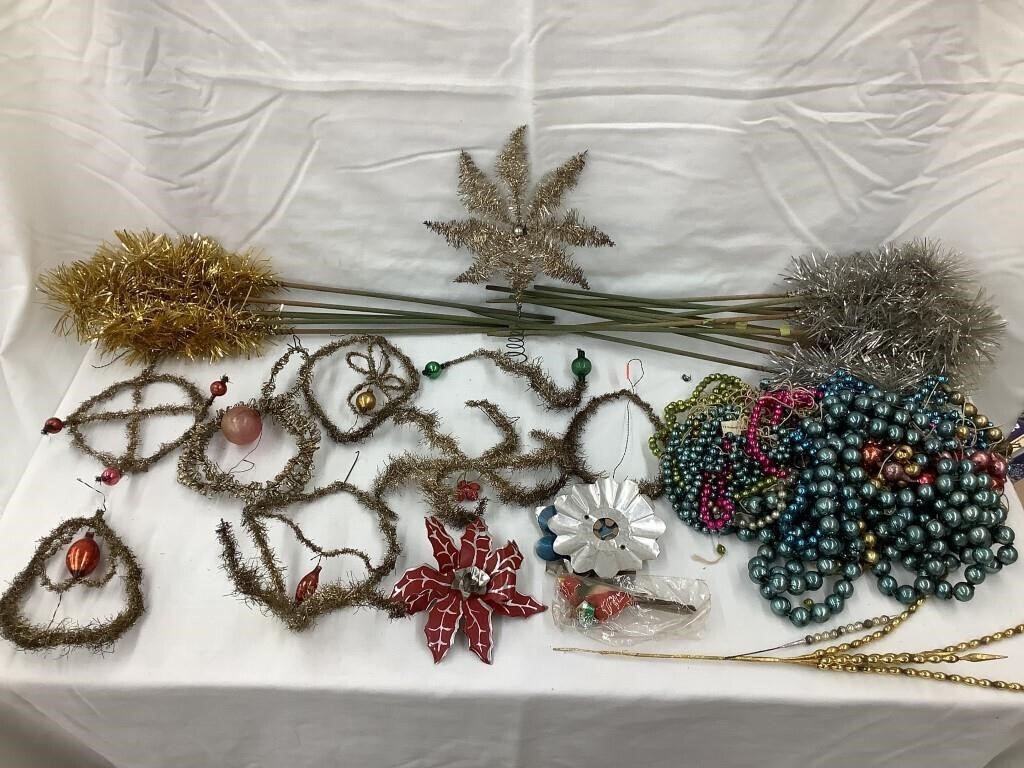 Vintage Christmas Decorations Incl. Mercury Glass