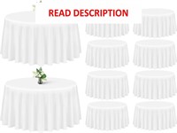 $110  10pk White Round Tablecloth -120in Polyester