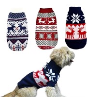 ooShou 3Pcs Pet Puppy Christmas Cat Sweater