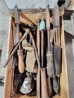 Group of forge tools, soldering irons, nippers