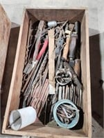 Joblot of drill bits, assorted vintage tools