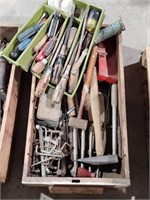Joblot of hammers, brass hammer, old tools
