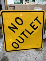No outlet metal sign 30x30