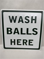 Wash balls hair metal sign 12x12