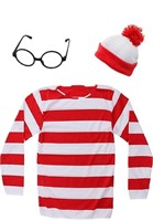 Tylity Red and White Striped Shirt Waldo Costume