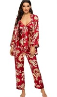 (new) size:M Escalier Women's Silk Satin Pajamas