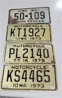 1970s Motorcycle license plates
