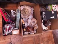 Three boxes of china, glass and more