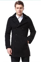 (Size:XL) AOWOFS Men's Double Breasted Overcoat