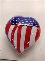 Heart-shaped flag paperweight