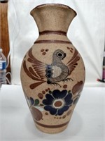 Hand painted pottery vase or Mexico 11 inches