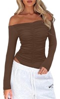(Size: L) Darong Women's Off The Shoulder Long