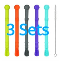 3 Sets of 5 Teether Tubes,  Hollow, Meartchy