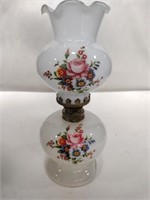 small hand painted oil lamp 10 in