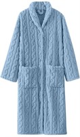 (new)Size:XL Womens Fleece Robe with Hood Long