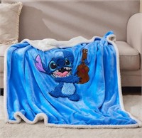 (new)Kids Blanket 3D Stitch Embroidered Sherpa