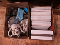 Two boxes of china including collector plates