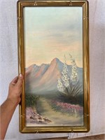 W.R. Eisenbast? Painted Tray Desert Scene