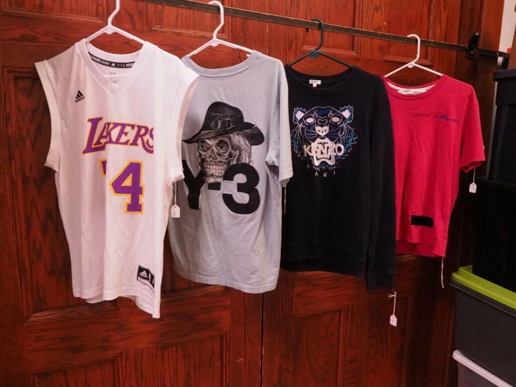 Y-3 tee shirt, size large; Adidas Lakers #24
