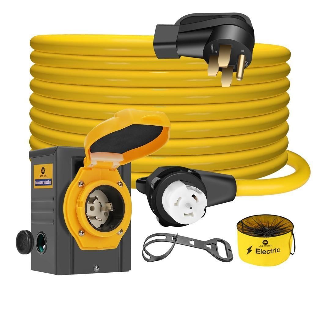 50 Amp 50FT Generator Power Cord and Power Inlet