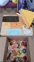 Boy scout patches, kerchief and paperwork