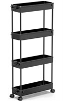 SPACEKEEPER Slim Rolling Storage Cart 4 Tier