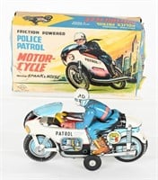 JAPAN TIN FRICTION POLICE MOTORCYCLE w/ BOX