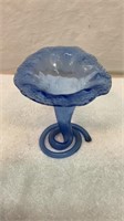 Blue periwinkle swirl vase