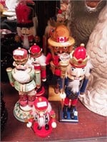 Seven nutcrackers including Canadian Mounted