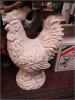 20" ceramic white rooster