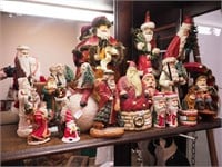 20 Santa figurines, from 4 1/2" to 18"