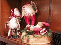 Four Old World Santa figurines from 10  1/2" to