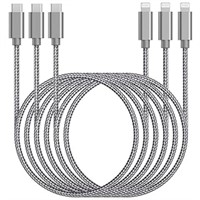 USB C to Lightning Cable 3Pack 6.6Ft [MFi