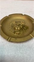 Metal lion head ashtray