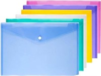 6PACK A4 Plastic Wallets Folder Foolscap Document
