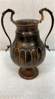 Metal urn vase with handles