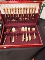 63 pieces goldplated flatware, Made in Korea: