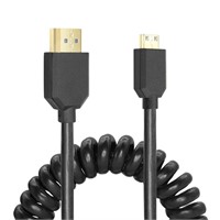 YACSEJAO Coiled HDMI Cable Right Angled 8K 48Gbps