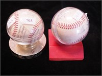 Two vintage autographed baseballs, both