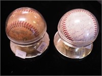 Two vintage autographed team baseballs: one with