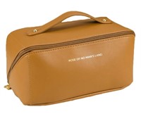 Large Capacity Travel Cosmetic Bag,Leather Makeup
